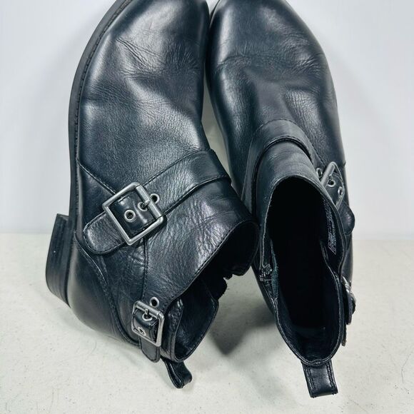 Vionic logan women’s size 9 black leather zip up ankle boots SFB - Picture 6 of 8